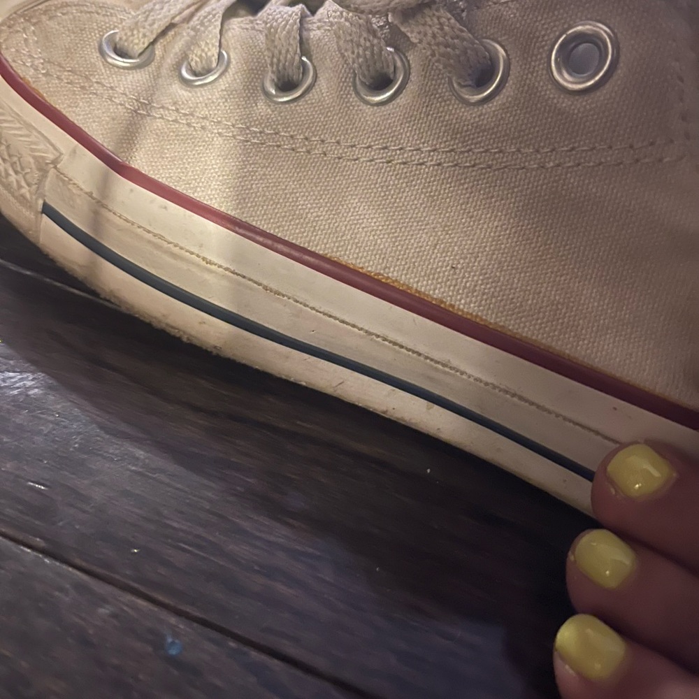 Worn loved, old, Converse sneakers.